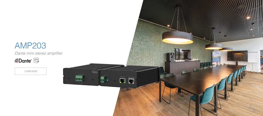 Introducing the AMP203 Dante Mini Stereo Amplifier
